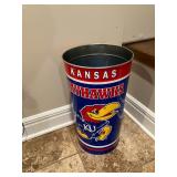Metal KU Jayhawks waste can