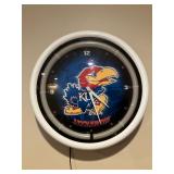 KU Jayhawks electric clock