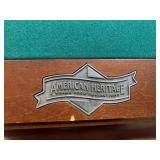 Label on billiards table