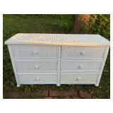 Wicker dresser w white paint