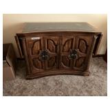 Marble top sideboard w drop leaves