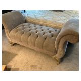 Upholstered bench w rolled arms