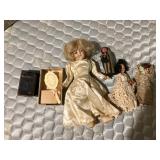 Antique dolls, in the middle is a 14" Ideal Toy doll
