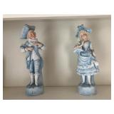 Porcelain colonial man & woman 