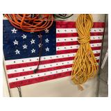 U.S. flag, extension cords