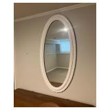 Large oval mirror w white frame