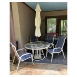 Patio table w 4 chairs and umbrella