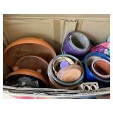 Many garden pots