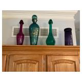 Large glass bottle w stoppers