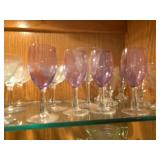 Lavender glass goblets