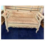 Pine bench w rush seat