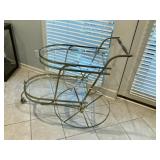 Brass and glass tea cart