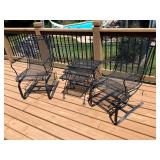 Wrought iron rocker chairs, wrought iron nesting tables