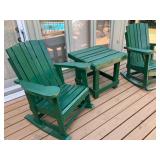 Green wooden rockers