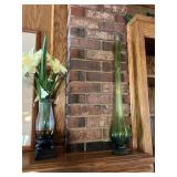 LArge green Viking glass vase