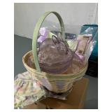 New in box Longaberger easter basket complete w purple glass bunny