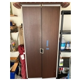 Metal cabinet w folding locking doors
