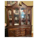 Lrge cherry china cabinet (top comes off base)