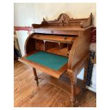 Antique walnut cylinder desk