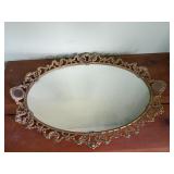 Large mirrored vanity tray