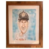 Signed chalk caricature