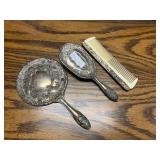 Dresser set: mirror, brush, comb