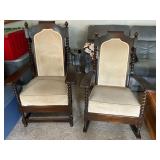 Late 19th century chair & rocker w barley twist trim