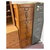 Antique solid oak 4 drawer file cabinet