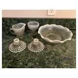 Anchor Hocking opalescent hobnail glass 