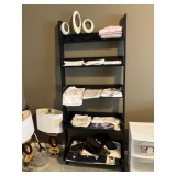 One of two black shelves