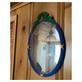 Oval mirror w painted frame