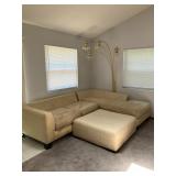 2-pc sectional w large footstool/coffee table