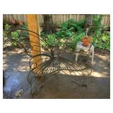 Wrought iron butterfly bench