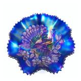 Lot 009 Northwood Peacocks on the Fence Pie Crust Edge Bowl