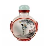 Lot 015 Antique Reverse Painted and Signed Snuff Bottle
