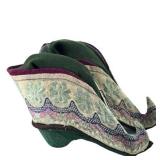 Lot 049 Antique 19th Century Chinese Embroidered Lotus Shoes