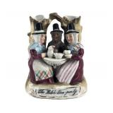 Lot 094 Vintage Porcelain "The Welsh Tea Party" Fairing Figurine Vase