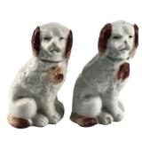 Lot 118 Antique Staffordshire Spaniel Figurines