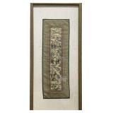 Lot 008   1 Bid(s) 19th C. Chinese Embroidered Sleeve Panel, Nine Young Women in a Garden