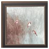 Lot 040-062   0 Bid(s) Decorator Wall Art, Three Birds in Long Grass Framed