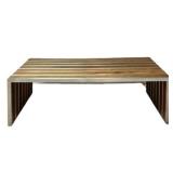 Lot 030-408   0 Bid(s) Nuevo Amici Bench Wood and Chrome