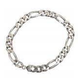Lot 004   1 Bid(s) Sterling Silver Curb Chain Bracelet, Extra Long 12"