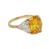 Lot 002   6 Bid(s) Cushion Cut Yellow Topaz 10K with Trillion Set CZs