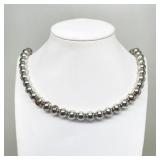 Lot 037   0 Bid(s) Vintage 12.5 mm Bead Matinee Length Necklace