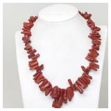 Lot 045   0 Bid(s) Vintage Tumbled Red Branch Coral Necklace
