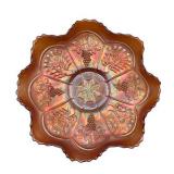 Fenton Peacocks and grapes Bowl