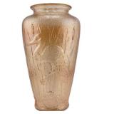 Lot 023   1920s Jenkins Carnival Glass Egret Vase