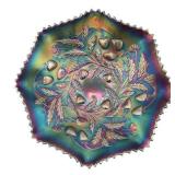 Lot 030    Northwood Carnival Glass Wild Strawberry Stipple Rim Bowl, Amethyst