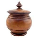 Lot 062   Antique Peaseware Maple Covered Bowl