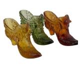 Lot 137    Vintage Fenton Cat Booties, Assorted Patterns, Three (3)